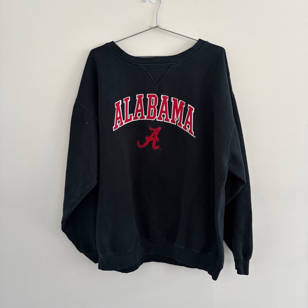 Alabama Crimson Tide Genuine Stuff Mens Black Crewneck Sweatshirt Size Large